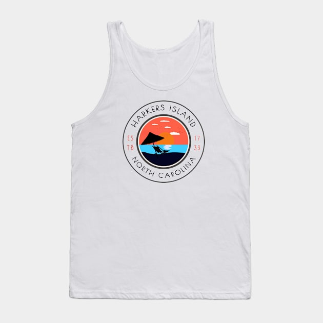 Harkers Island, NC Beachgoing Summertime Relaxation Tank Top by Contentarama